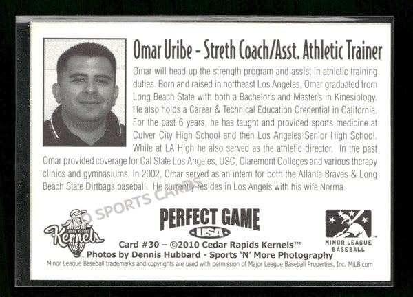 2010 Cedar Rapids Kernels Omar Uribe