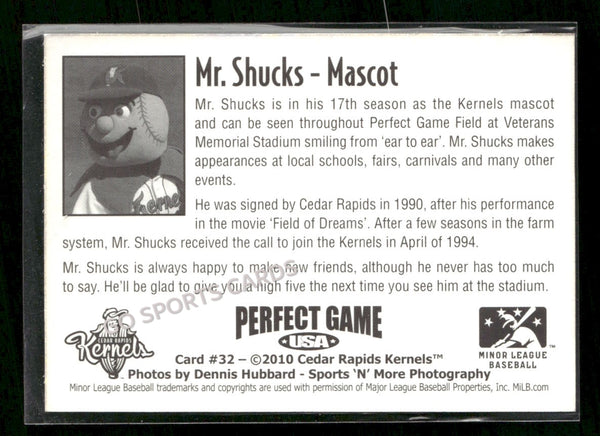 2010 Cedar Rapids Kernels Mr Shucks Mascot