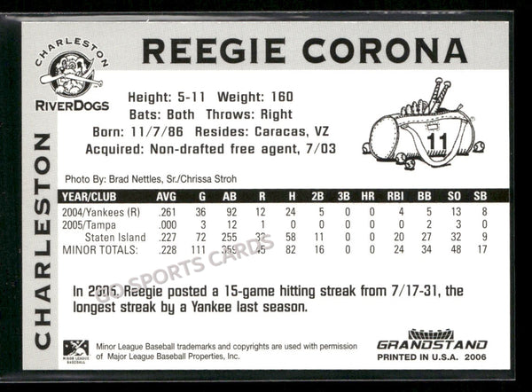 2006 Charleston RiverDogs Reegie Corona