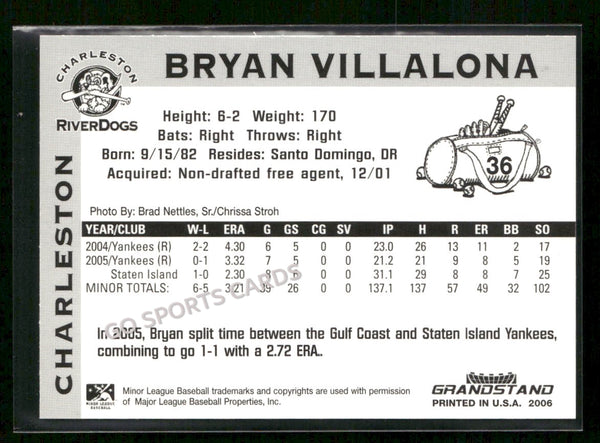 2006 Charleston RiverDogs Bryan Villalona