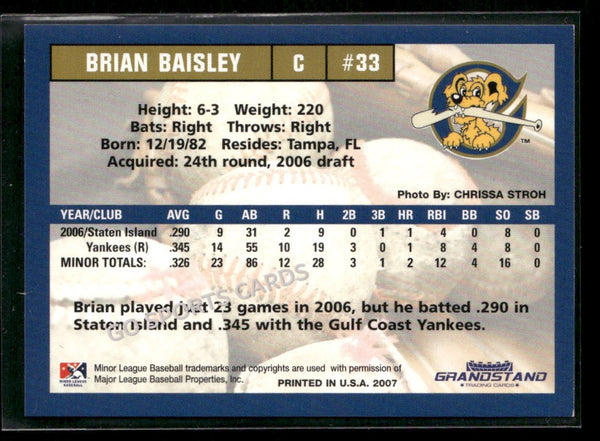 2007 Charleston RiverDogs Brian Baisley