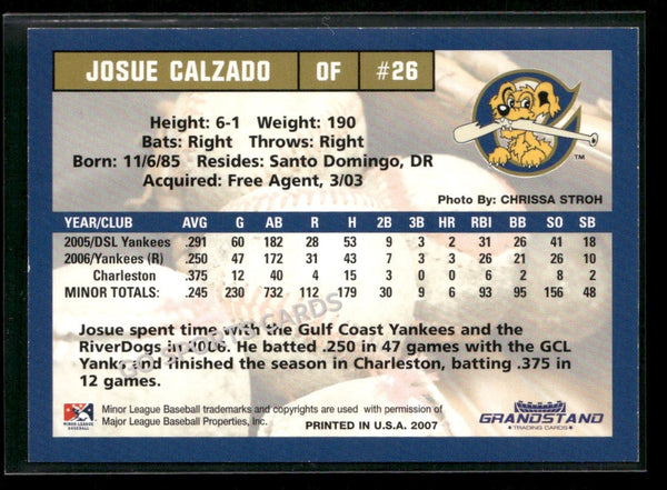 2007 Charleston RiverDogs Josue Calzado