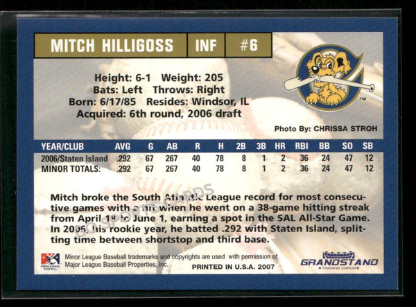 2007 Charleston RiverDogs Mitch Hilligoss