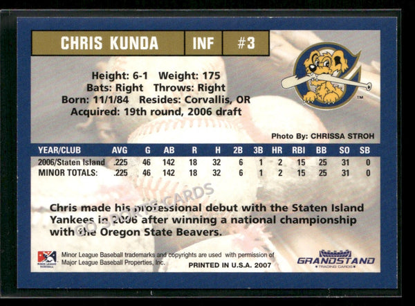 2007 Charleston RiverDogs Chris Kunda