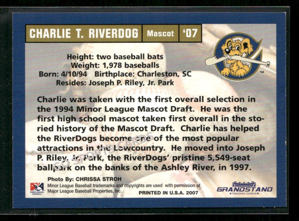 2007 Charleston RiverDogs Charlie T Riverdog Mascot