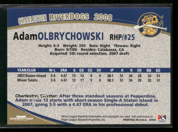 2008 Charleston Riverdogs Adam Olbrychowski