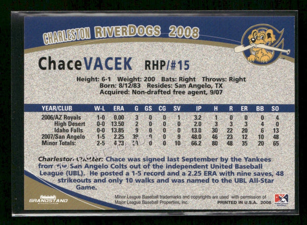 2008 Charleston Riverdogs Chace Vacek