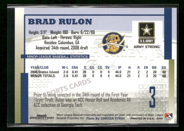 2009 Charleston RiverDogs Brad Rulon