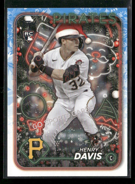 2024 Topps Holiday Variation Santa Hat Henry Davis #H187 RC Rookie