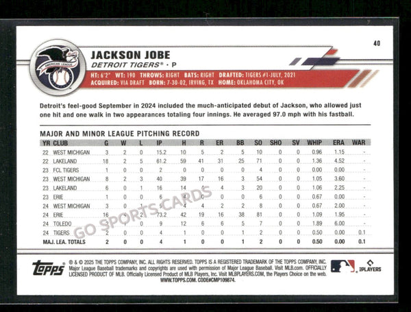 2025 Topps All-Star Game Logo Jackson Jobe #40 RC Rookie