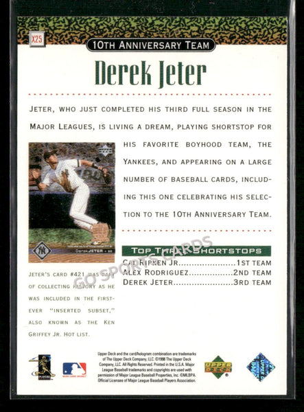 1999 Upper Deck Derek Jeter #X25