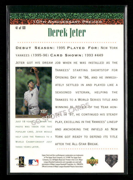 1998 Upper Deck 10th Anniversary Preview Derek Jeter #41
