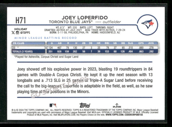 2024 Topps Holiday Holiday Variation Joey Loperfido #H71 RC Rookie