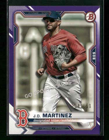 2021 Bowman Purple Refractor /250 JD Martinez #60