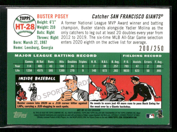 2020 Topps Gallery Heritage Green /250 Buster Posey #HT-28