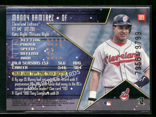 1998 Topps Stars Manny Ramirez #109 Bronze /9799