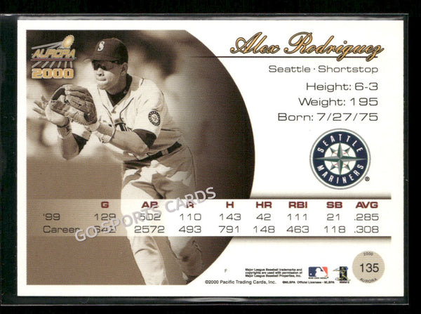 2000 Pacific Aurora Alex Rodriguez #135