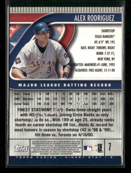 2001 Topps Fusion Alex Rodriguez #7