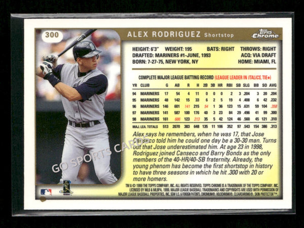 1999 Topps Chrome Alex Rodriguez #300