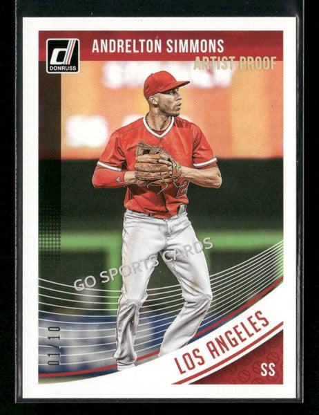 2018 Panini Donruss Artist Proof 1 /10 Andrelton Simmons #122 SSP