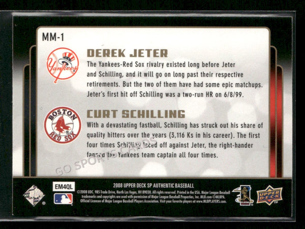 2008 SP Authentic Marquee Matchups Derek Jeter Curt Schilling #MM-1