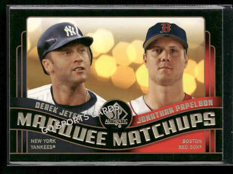 2008 SP Authentic Marquee Matchups Derek Jeter Jonathan Papelbon #MM-33