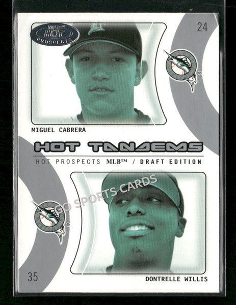 2004 Fleer Hot Prospects Draft Edition Miguel Cabrera Dontrelle Willis #10HT RC