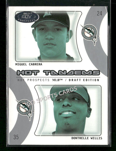 2004 Fleer Hot Prospects Draft Edition Miguel Cabrera Dontrelle Willis #10HT RC