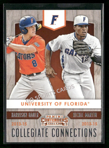 2015 Panini Contenders Collegiate Connections Harrison Bader Richie Martin #14 RC