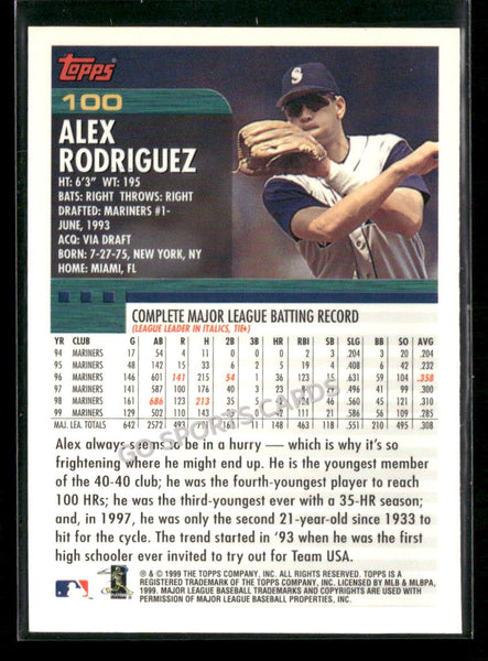 2000 Topps Alex Rodriguez #100