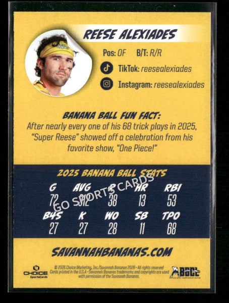 2026 Savannah Bananas Reese Alexiades