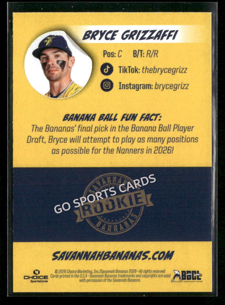 2026 Savannah Bananas Bryce Grizzaffi