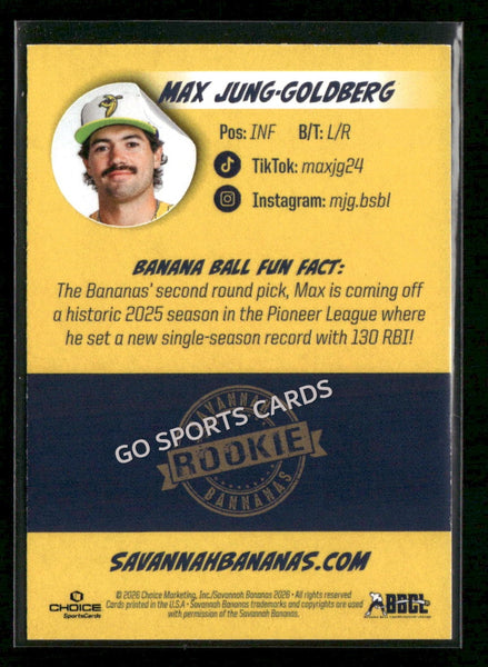 2026 Savannah Bananas Max Jung Goldberg
