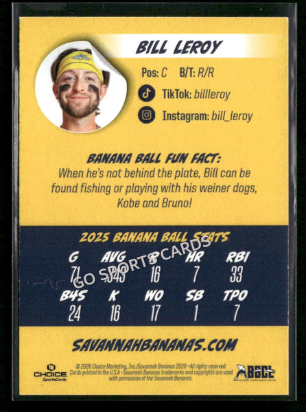 2026 Savannah Bananas Bill Leroy