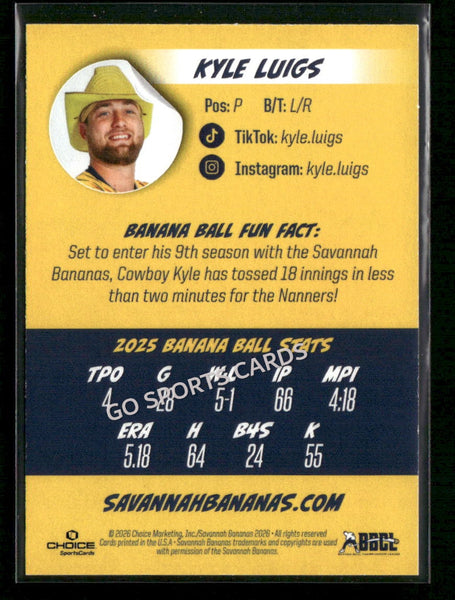 2026 Savannah Bananas Kyle Luigs