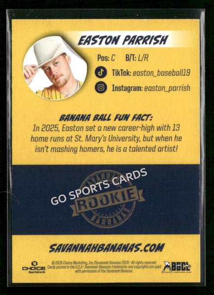 2026 Savannah Bananas Easton Parrish