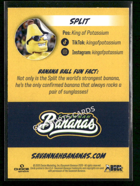 2026 Savannah Bananas Split Mascot