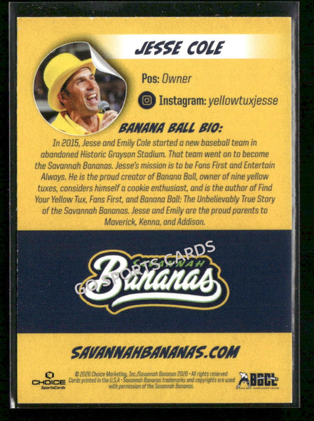 2026 Savannah Bananas Jesse Cole