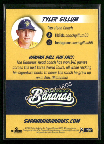 2026 Savannah Bananas Tyler Gillum