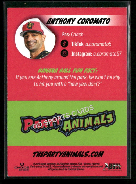 2026 Party Animals Savannah Bananas Anthony Coromato