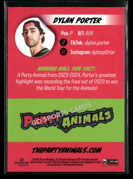 2026 Party Animals Savannah Bananas Dylan Porter