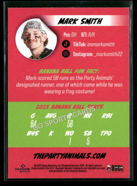 2026 Party Animals Savannah Bananas Mark Smith
