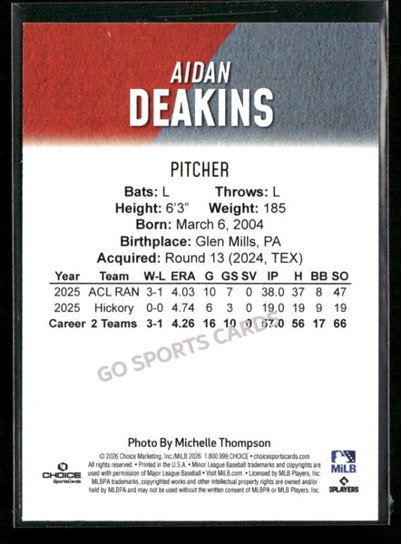 2026 Hickory Crawdads 1st Aidan Deakins