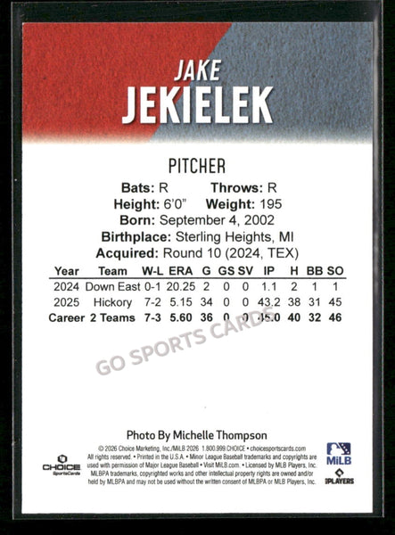 2026 Hickory Crawdads 1st Jake Jekielek