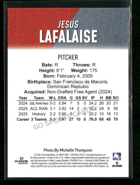 2026 Hickory Crawdads 1st Jesus Lafalaise