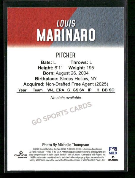 2026 Hickory Crawdads 1st Louis Marinaro