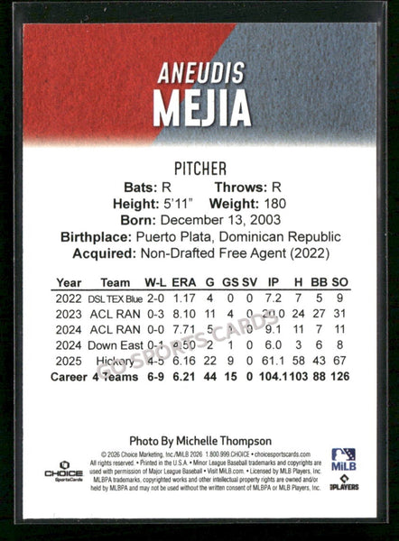 2026 Hickory Crawdads 1st Aneudis Mejia