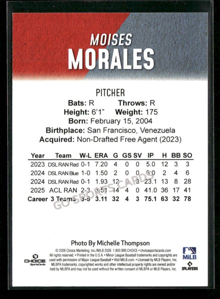 2026 Hickory Crawdads 1st Moises Morales