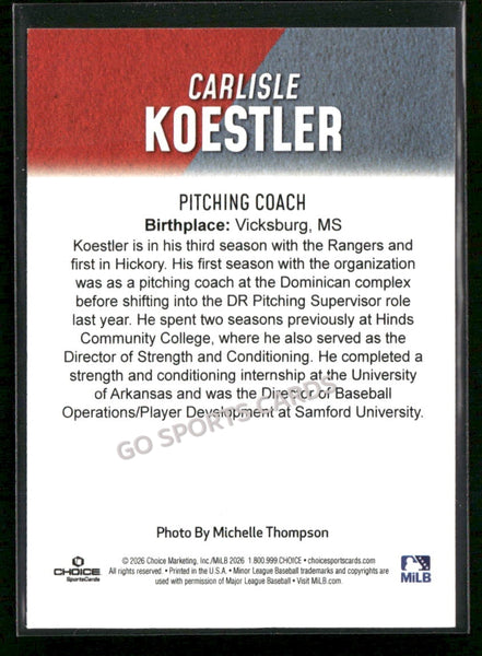 2026 Hickory Crawdads 1st Carlisle Koestler