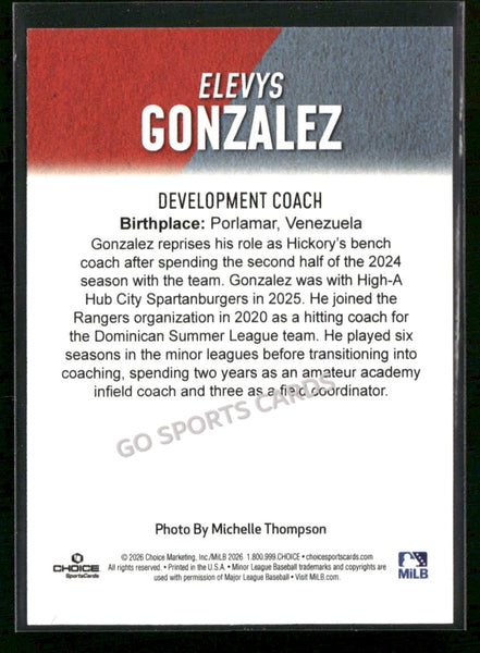 2026 Hickory Crawdads 1st Elevys Gonzalez